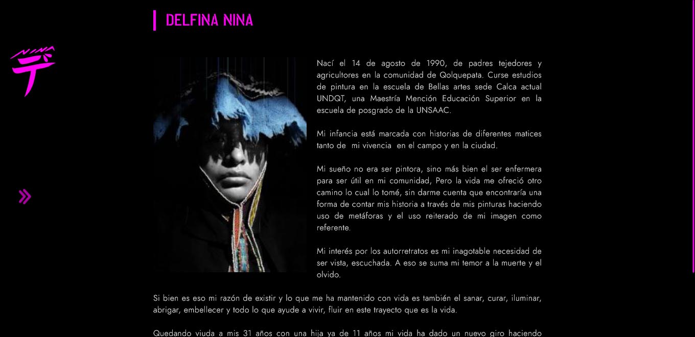 Delfina Nina: Nueva web para la artista visual del Cusco